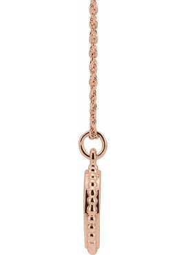 14K White Gold Engravable Beaded Disc Charm/Pendant