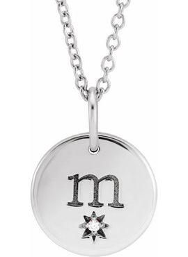 14K Rose Gold Engravable .005 CT Natural Diamond 16-18