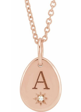14K Yellow Gold Engravable .005 CT Natural Diamond 16-18