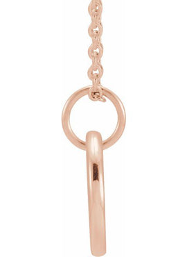 14K Rose Gold Engravable .005 CT Natural Diamond 16-18