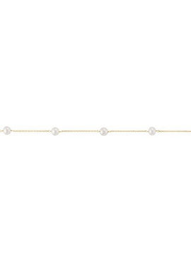 14K White Gold Cultured White Freshwater Pearl  14-Station 18
