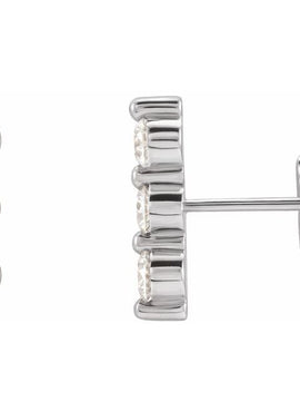 14K White Gold 1/2 CTW Natural Diamond Bar Earrings
