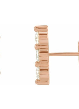 14K White Gold 1/2 CTW Natural Diamond Bar Earrings