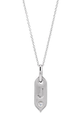 14K Yellow Gold .05 CT Natural Diamond Initial A 16-18