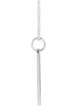 14K White Gold 20x5 mm Engravable Bar Charm/Pendant