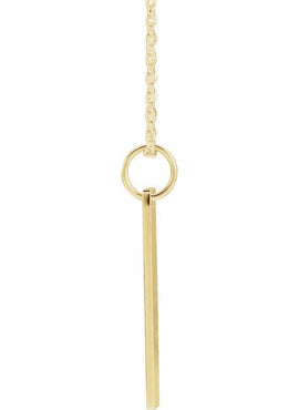 14K White Gold 20x5 mm Engravable Bar Charm/Pendant