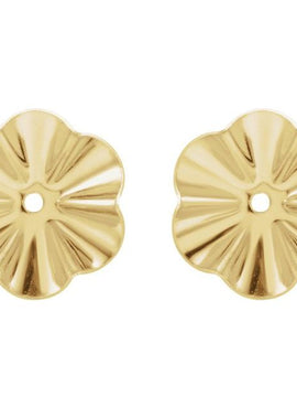 14K Yellow Gold 7.8 mm OD Buttercup Earring Jackets