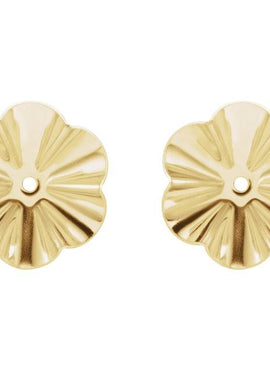 14K Yellow Gold 7.8 mm OD Buttercup Earring Jackets