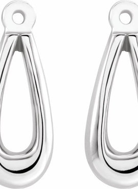 14K White Gold Earring Jackets