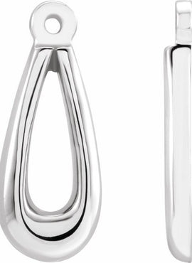 14K White Gold Earring Jackets