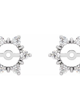 14K White Gold 1/4 CTW Natural Diamond Earring Jackets with 4.7 mm ID
