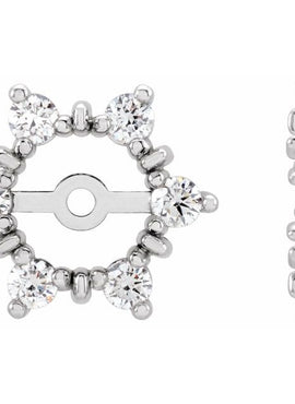 14K White Gold 1/4 CTW Natural Diamond Earring Jackets with 4.7 mm ID