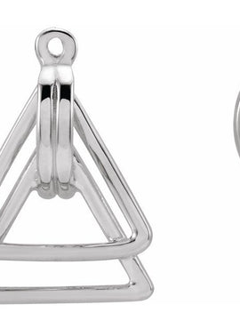 14K White Gold Geometric Earring Jackets