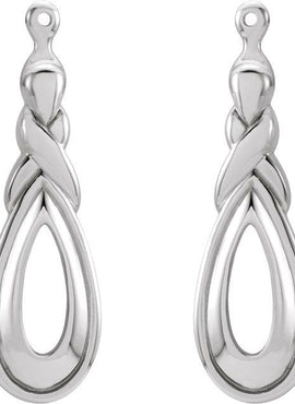 14K White Gold Freeform Earring Jackets