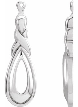 14K White Gold Freeform Earring Jackets