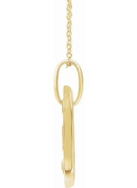 14K Yellow Gold .05 CT Natural Diamond Initial A 16-18
