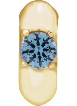 14K Yellow Gold Imitation Blue Zircon Birth of a Child® Spacer Charm/Pendant