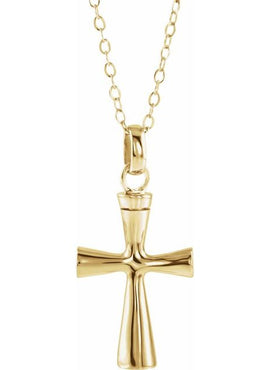 10K White Gold Cross Ash Holder Pendant