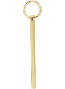 14K White Gold 20x5 mm Engravable Bar Charm/Pendant