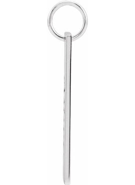 14K White Gold 20x5 mm Engravable Bar Charm/Pendant