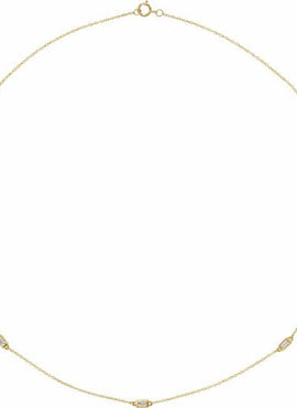 14K Yellow Gold 1/5 CTW Natural Diamond 3-Station 16