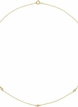 14K Yellow Gold 1/6 CTW Natural Diamond 3-Station 16