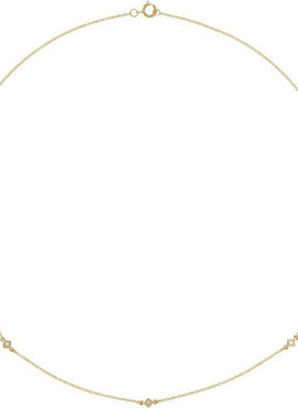 14K Yellow Gold 1/6 CTW Natural Diamond 3-Station 16