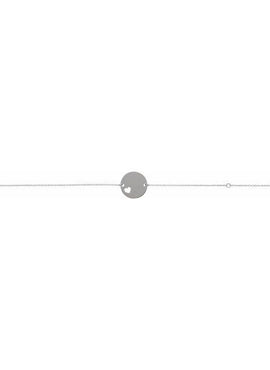 14K White Gold Engravable Pierced Heart Disc 7-8
