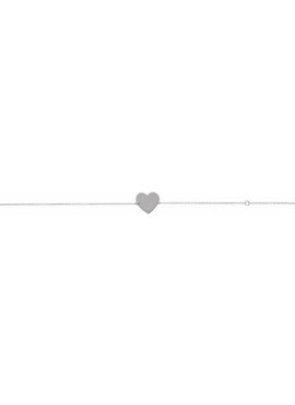14K White Gold Engravable Heart 7-8