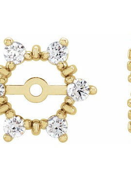 14K White Gold 1/4 CTW Natural Diamond Earring Jackets with 4.7 mm ID