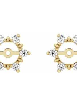 14K White Gold 1/4 CTW Natural Diamond Earring Jackets with 4.7 mm ID