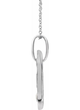 14K Yellow Gold .05 CT Natural Diamond Initial A 16-18