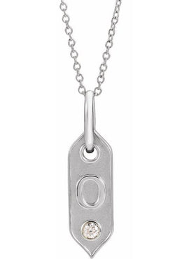 14K Yellow Gold .05 CT Natural Diamond Initial A 16-18