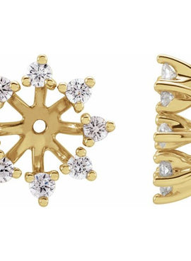 14K Yellow Gold 6 mm ID 1/2 CTW Natural Diamond Earring Jackets