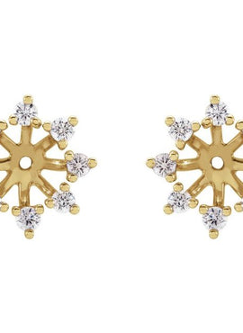 14K Yellow Gold 6 mm ID 1/2 CTW Natural Diamond Earring Jackets
