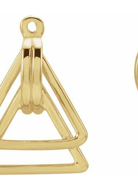 14K White Gold Geometric Earring Jackets