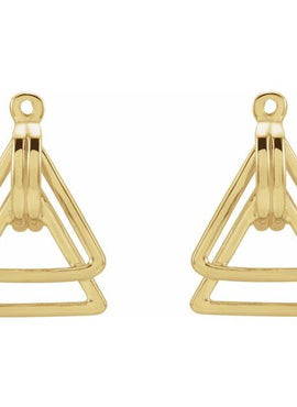 14K White Gold Geometric Earring Jackets