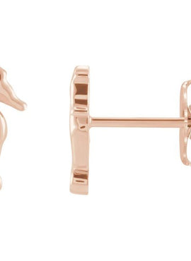 14K White Gold Seahorse Earrings