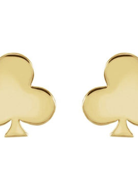 14K White Gold Club Earrings