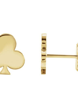14K White Gold Club Earrings