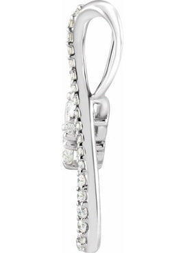 14K White Gold 1/5 CTW Natural Diamond Infinity-Inspired Pendant