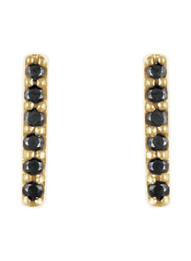 14K Yellow Gold 1/10 CTW Natural Diamond Bar Earrings
