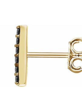 14K Yellow Gold 1/10 CTW Natural Diamond Bar Earrings