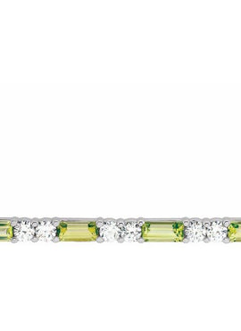 14K White Gold Natural Blue Sapphire & 1/6 CTW Natural Diamond Bar 16-18