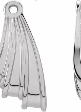 14K White Gold Freeform Earring Jackets