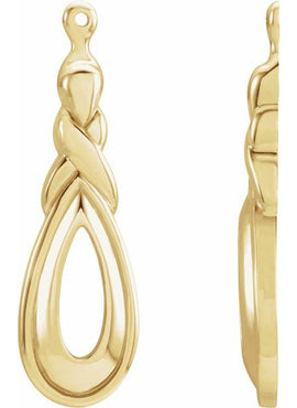 14K White Gold Freeform Earring Jackets