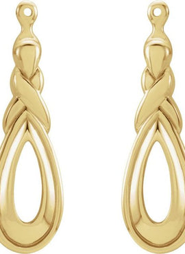 14K White Gold Freeform Earring Jackets