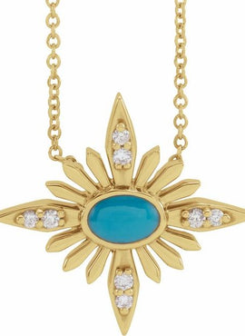 14K White Gold Natural Ethiopian Opal & .08 CTW Natural Diamond Pendant