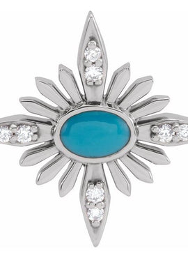 14K White Gold Natural Ethiopian Opal & .08 CTW Natural Diamond Pendant