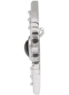 14K White Gold Natural Ethiopian Opal & .08 CTW Natural Diamond Pendant